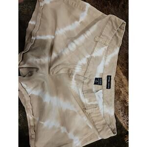 NY&C Women's Size 8 Tie-Dye Chino Shorts Tan White